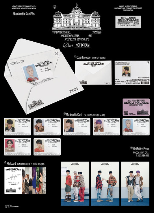 NCT DREAM 2022 Winter SMTOWN SMCU Palace Membership Card Ver